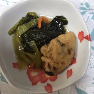 小松菜とがんもの麺つゆ煮(*^^*)☆